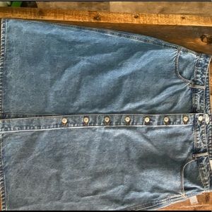 High rise jean skirt